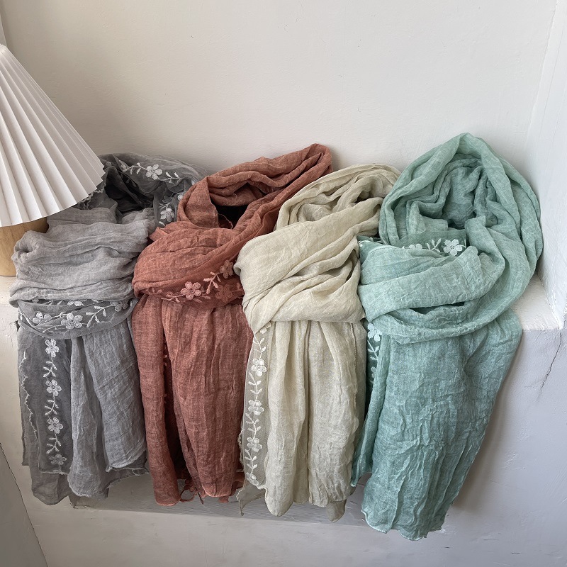 Embroidery Towel - Bufanda de empalme de encaje de