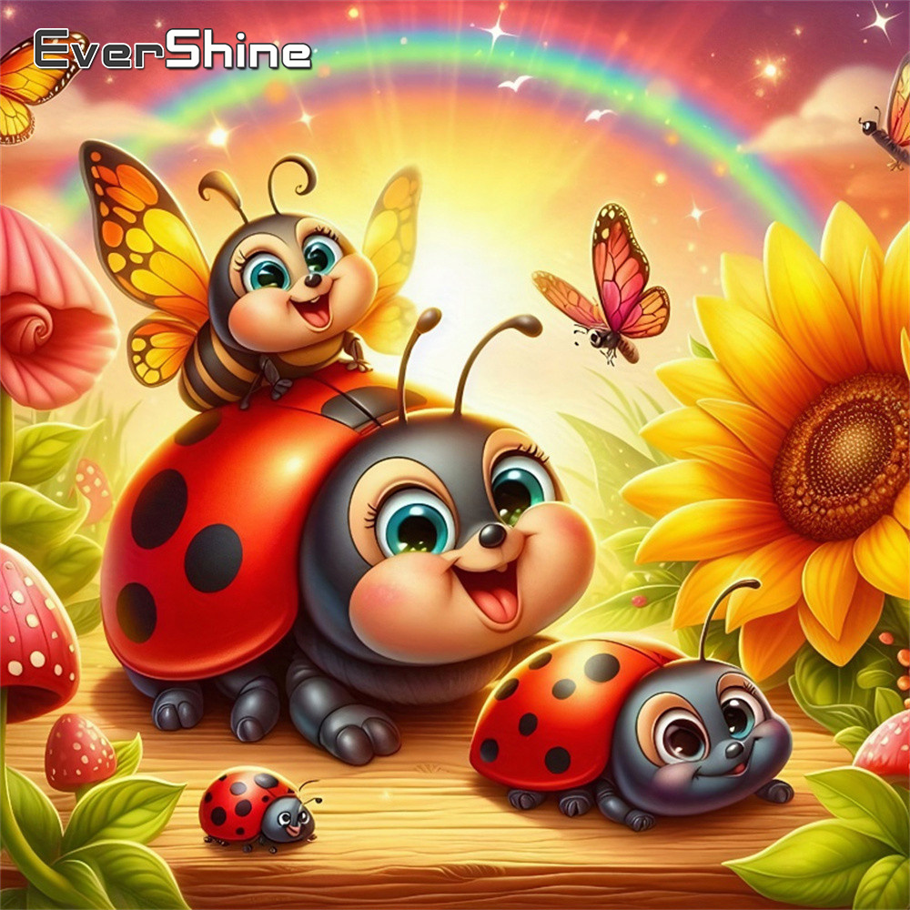Embroidery Lady Bug - Mosaico de Diamantes Evershine, Diseño de