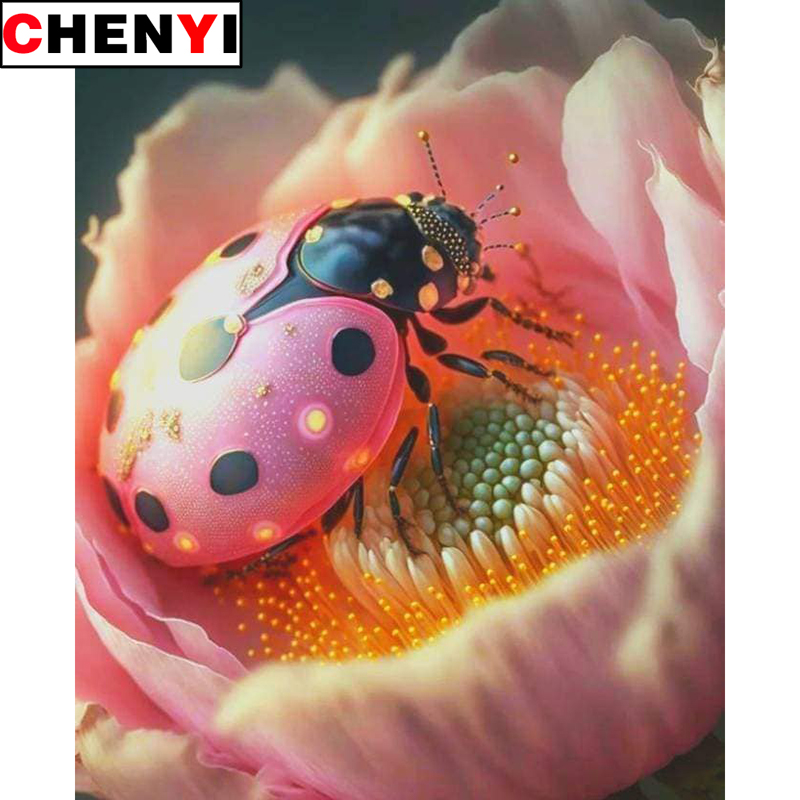 Embroidery Lady Bug - Pintura de diamantes 5D, cuadro de
