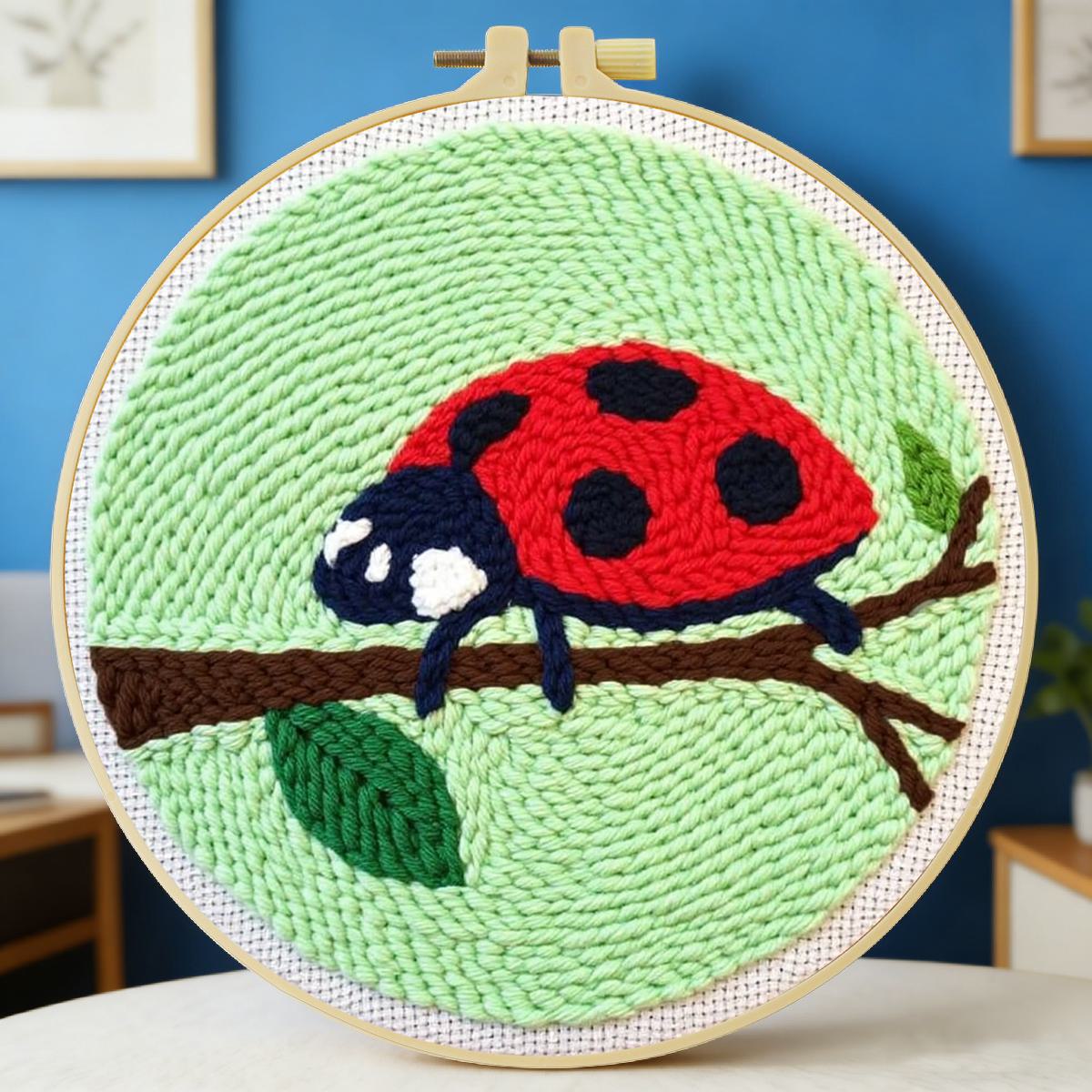 Embroidery Lady Bug - Kit de bordado con aguja perforadora