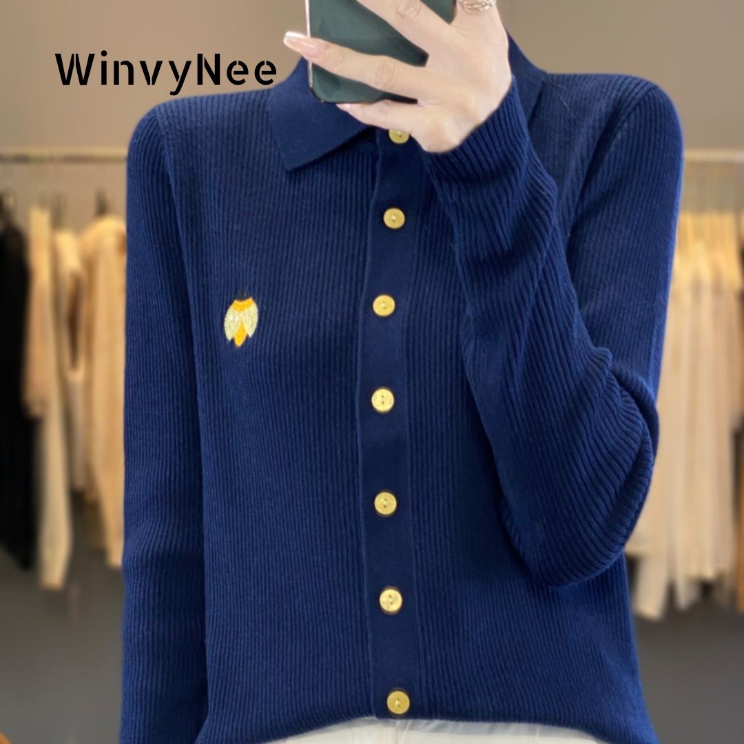 Embroidery Lady Bug - Ropa de Mujer WinvyNee, Cárdigan de