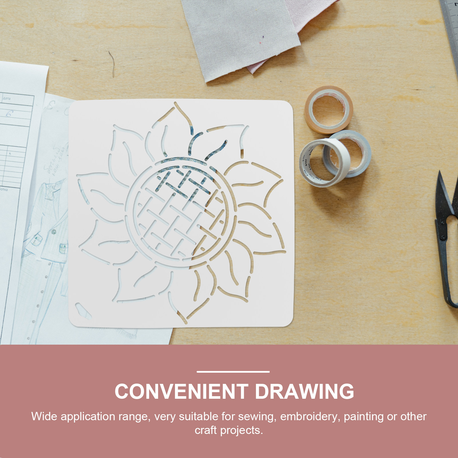 Embroidery Quilting - Plantilla de Plástico para Acolchado, Regla