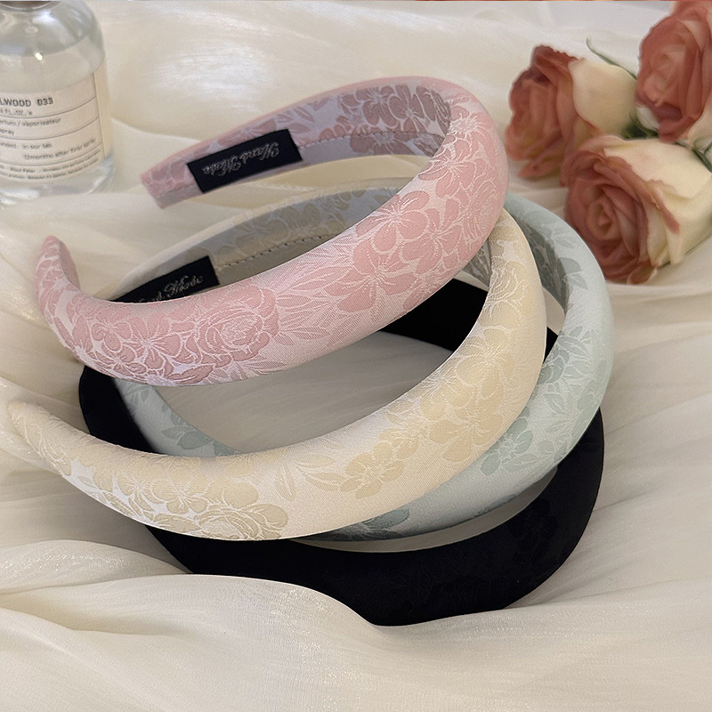 Embroidery Hoop - Diademas de esponja con flores rosas