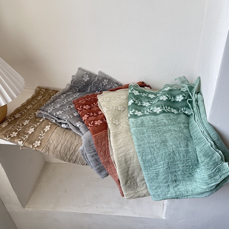 Bufanda de empalme de encaje d - Embroidery Towel reseña y precio