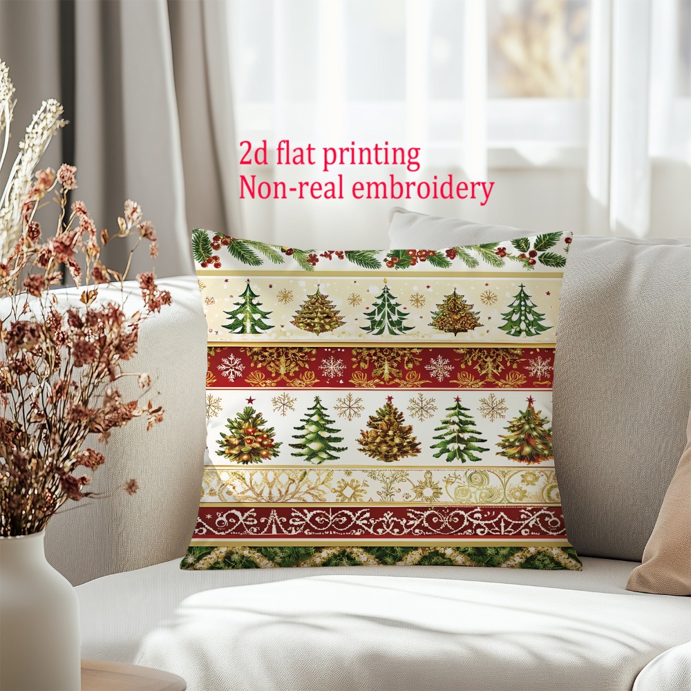 2 uds, fundas de cojín planas  - Embroidery Xmas Tree reseña y precio