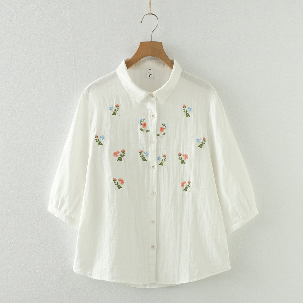 Nueva camisa de manga 3/4 de h - Embroidery Thread Yarn reseña y precio