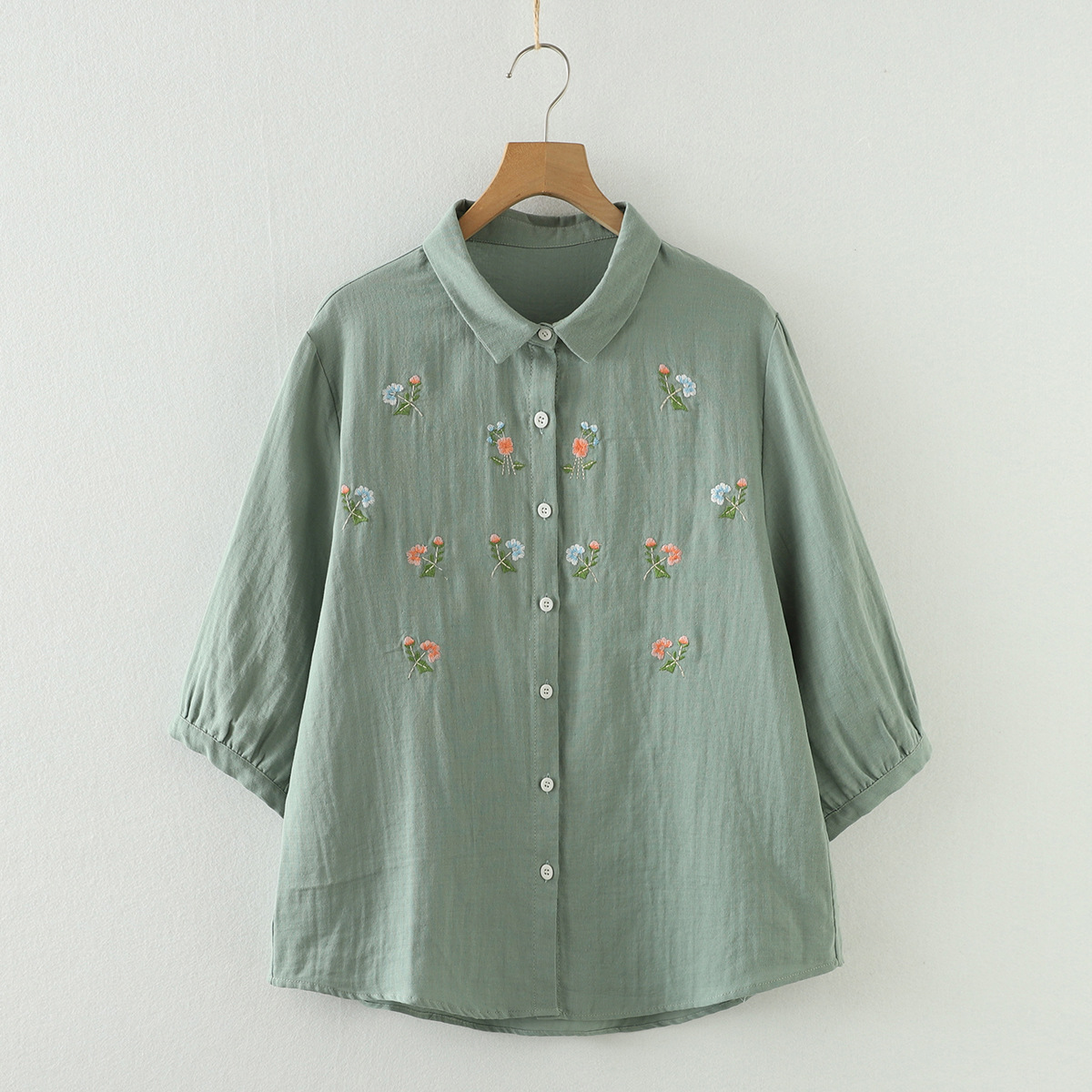 Nueva camisa de manga 3/4 de h - Embroidery Thread Yarn reseña y precio