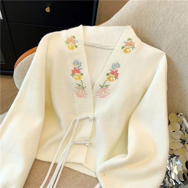 Cárdigan con cuello en V para  - Embroidery Thread Yarn reseña y precio