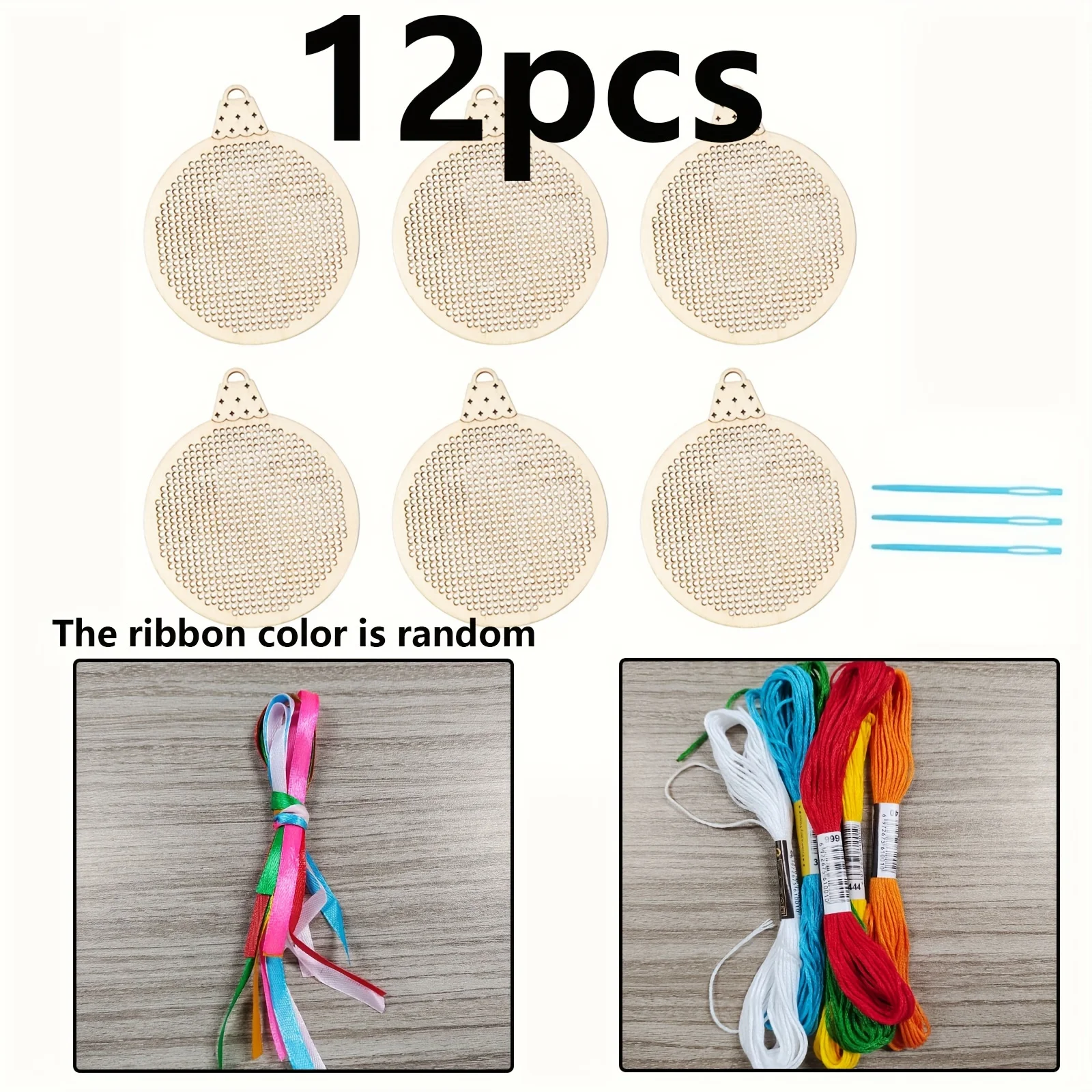 12 Piezas de Adornos de Madera - Embroidery Xmas Tree reseña y precio