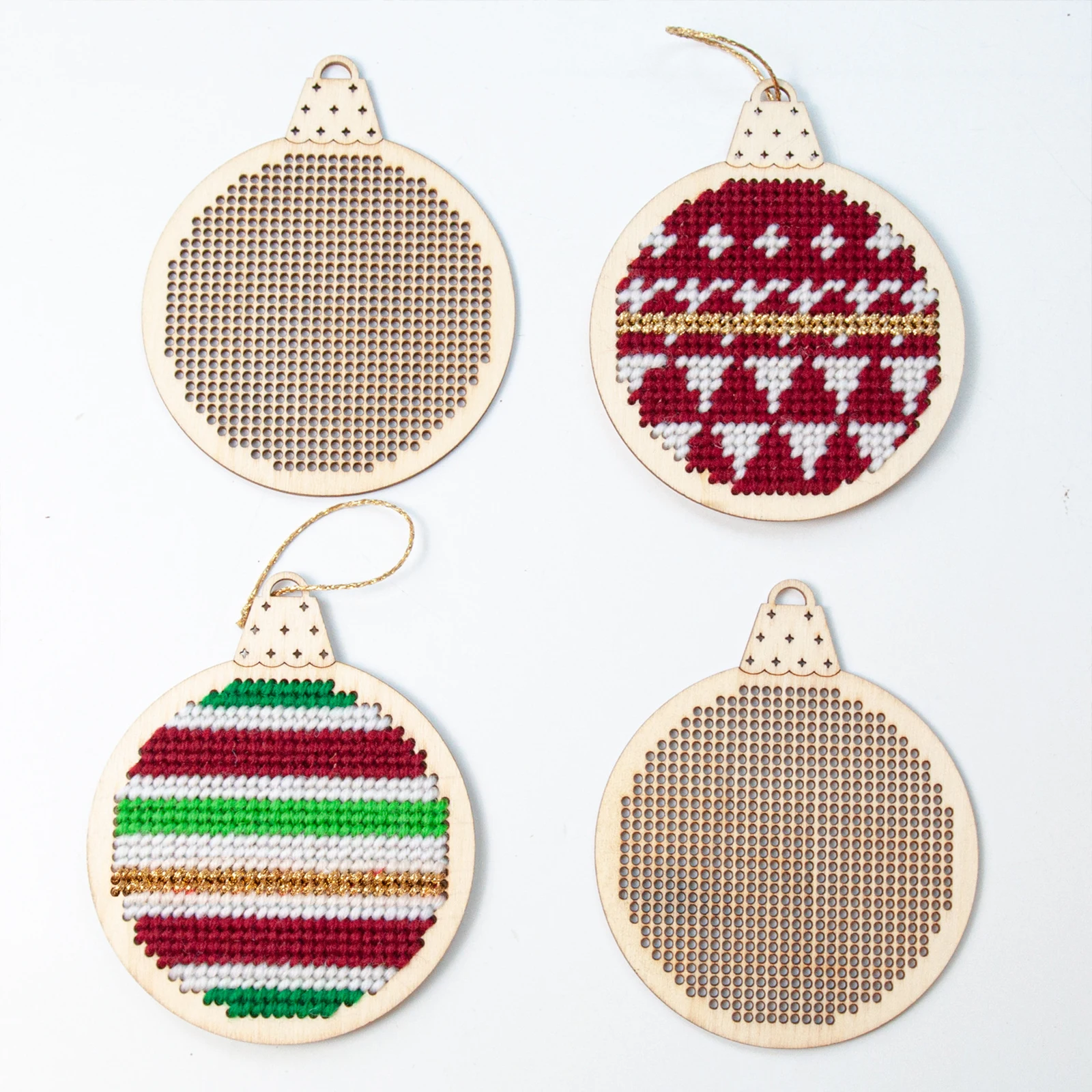 12 Piezas de Adornos de Madera - Embroidery Xmas Tree reseña y precio