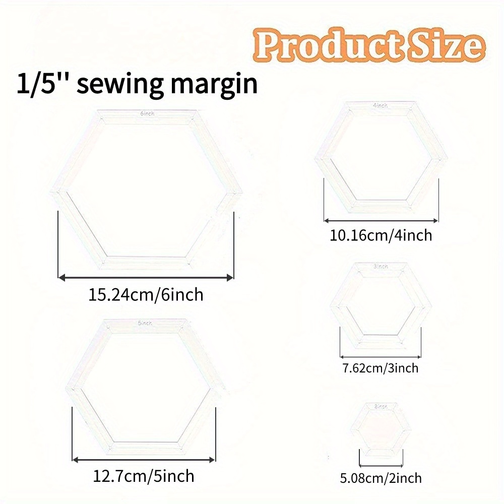Juego de 5 Plantillas Hexagona - Embroidery Quilting reseña y precio