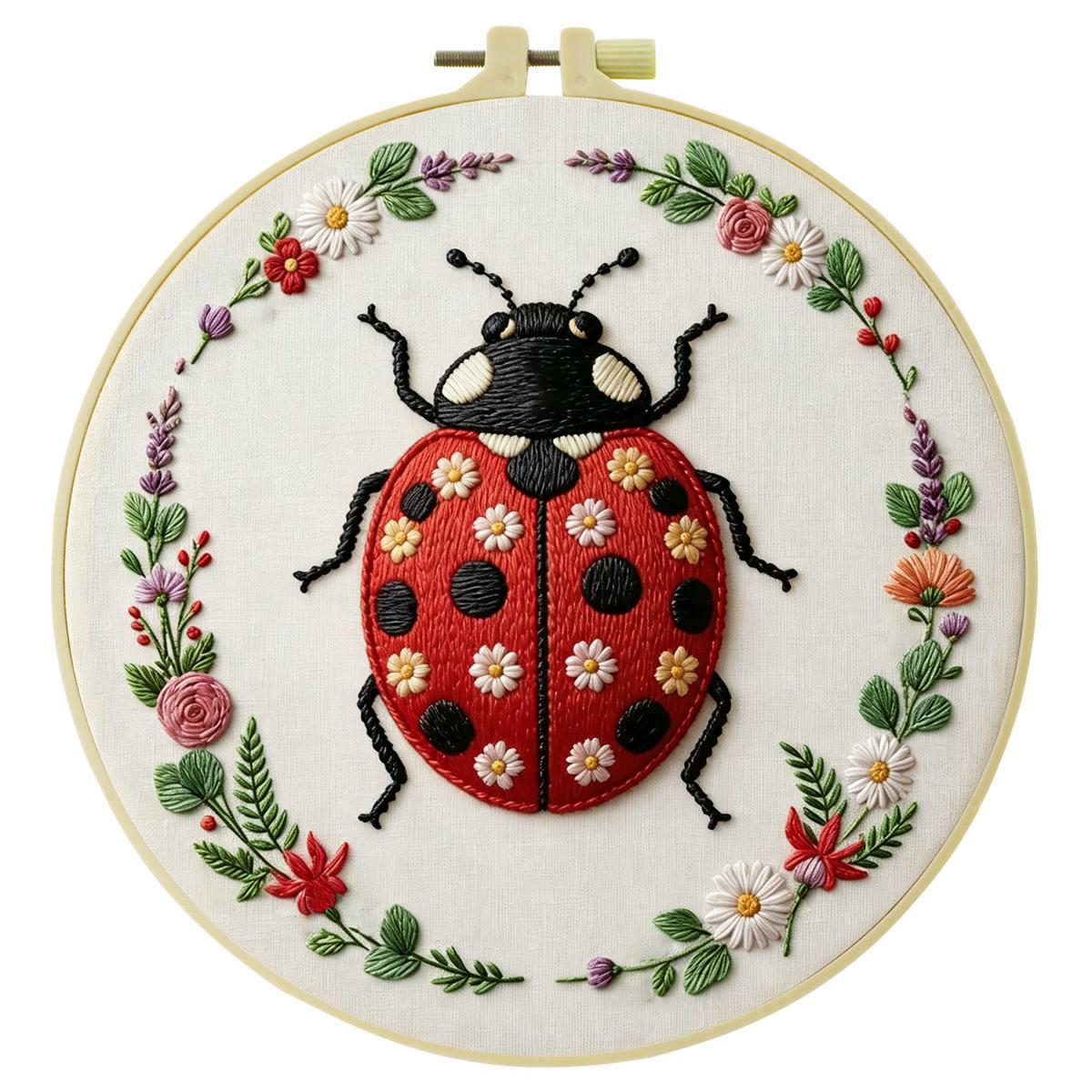 1 kit de bordado de mariquita  - Embroidery Lady Bug reseña y precio