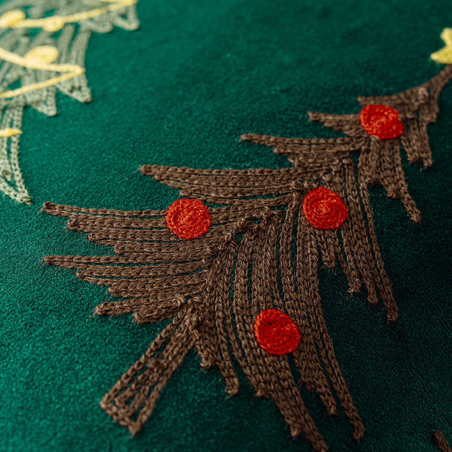 Funda de cojín bordada, funda  - Embroidery Xmas Tree reseña y precio