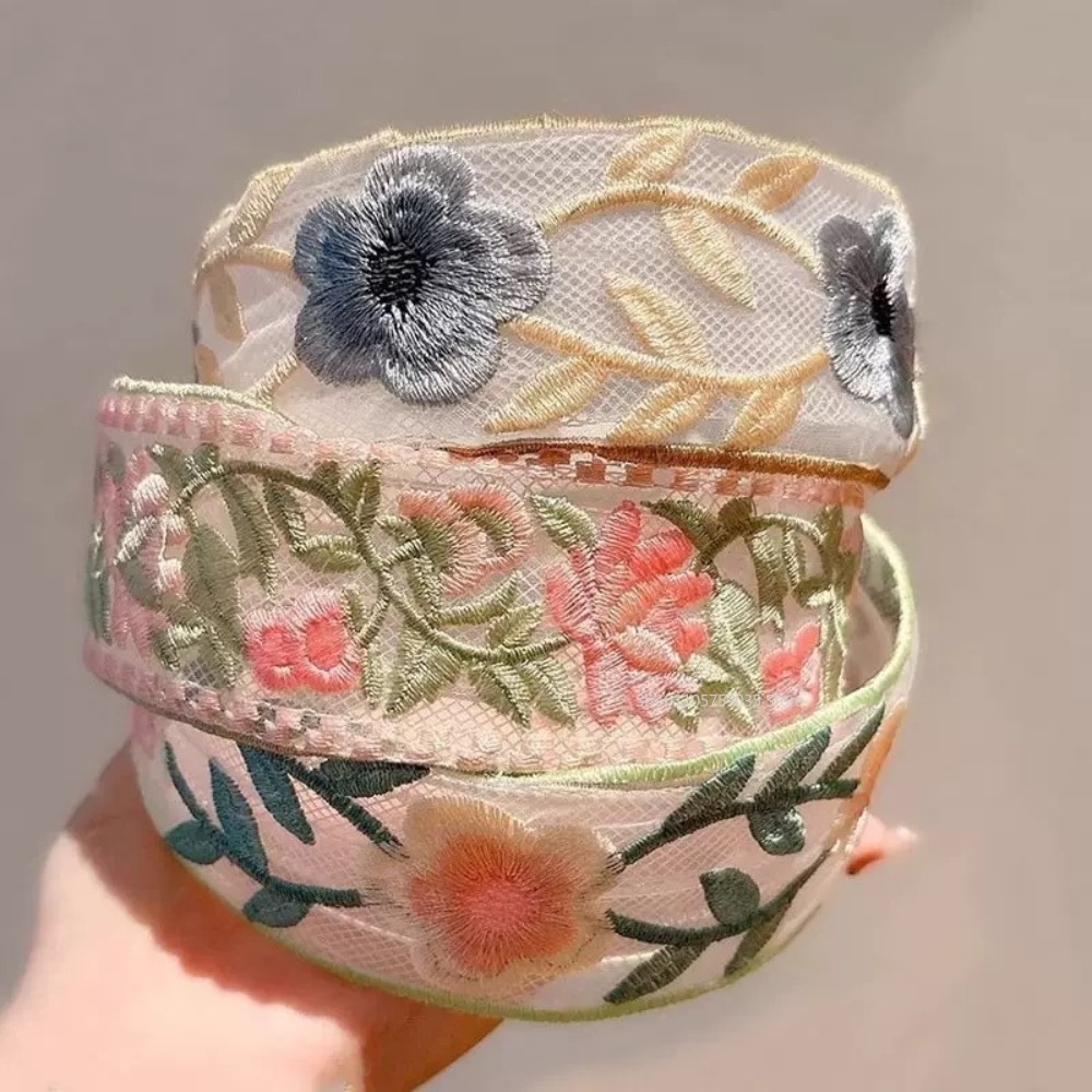 Diadema de encaje floral con b - Embroidery Hoop reseña y precio