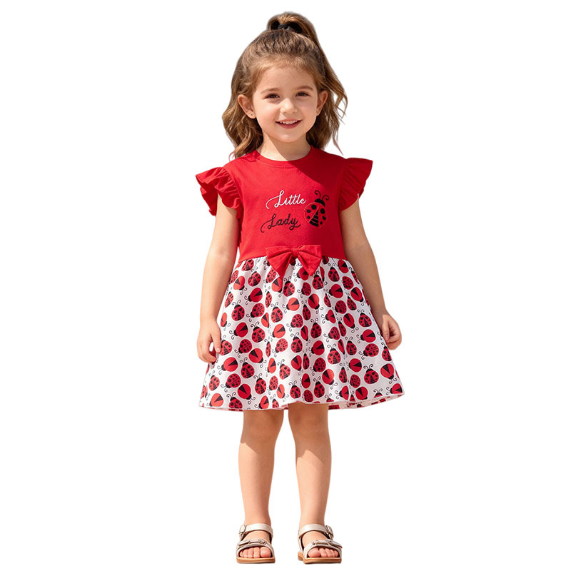 Vestidos de manga corta para n - Embroidery Lady Bug reseña y precio