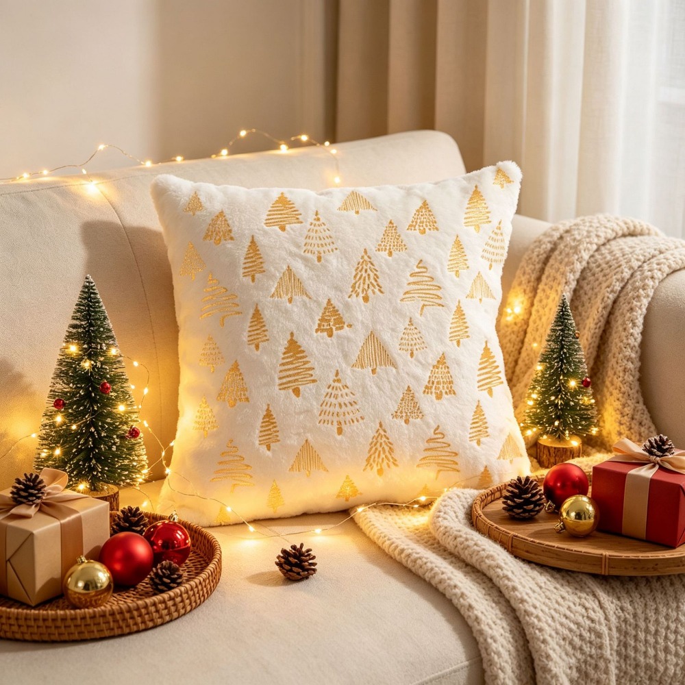 Funda de cojín navideña nórdic - Embroidery Xmas Tree reseña y precio