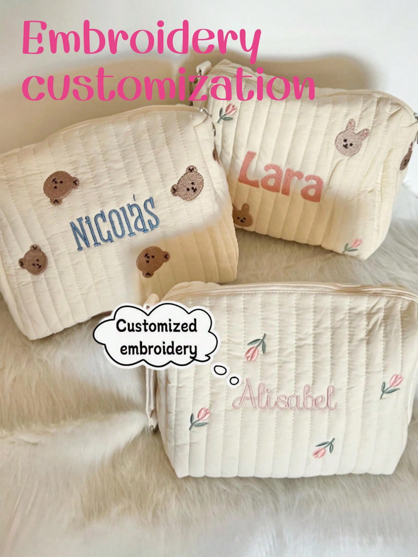 Bolsa de pañales para bebé con - Embroidery Quilting reseña y precio