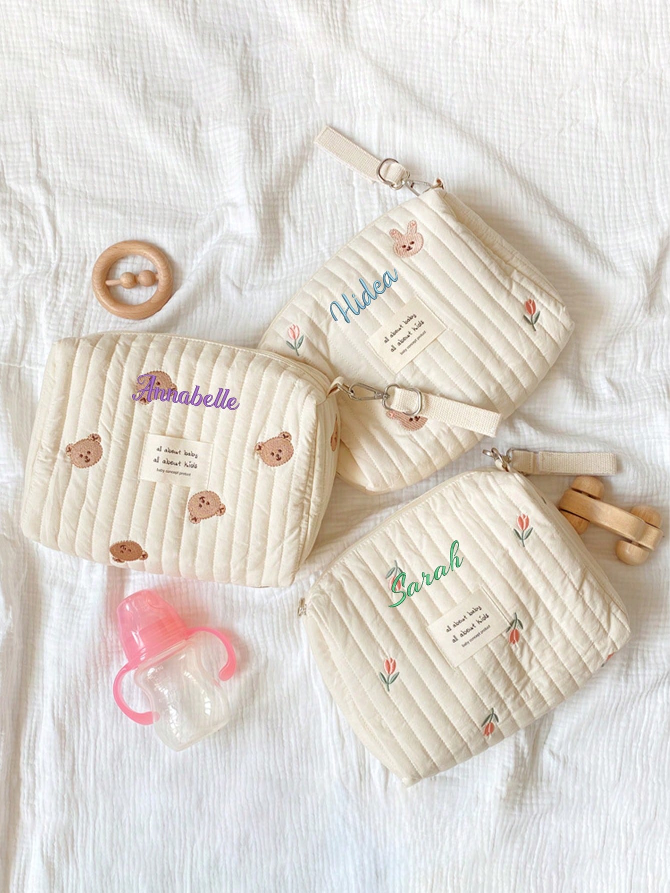 Bolsa de pañales para bebé con - Embroidery Quilting reseña y precio